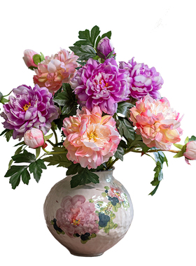 仿真花牡丹假花中古风插花干花
