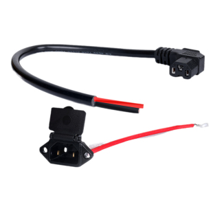 电动车电瓶连接线品字T型插座锂电池充放电公母插头6平方转换接口