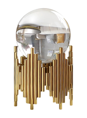 轻奢客厅玄关水晶球金属