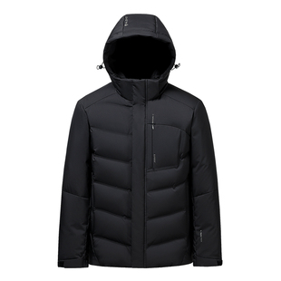 鹿竹爸爸冬装可卸连帽羽绒服新款中年男士90鸭绒冬季保暖短款外套