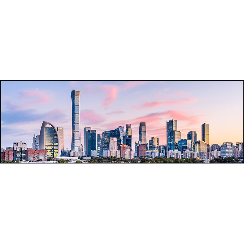 北京 城市风景客厅长横幅装饰画大气风景画沙发背景墙挂画现代画