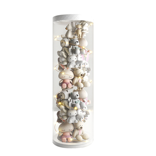 娃娃收纳桶毛绒玩具公仔 大玩偶透明装布娃娃收纳筒筐神器圆柱形