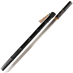 龙泉古羽墨竹唐横刀高硬度锰钢长刀直刀装饰竹节切刃刀剑 未开刃