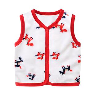 王子丹顿婴儿马甲法兰绒马夹外出服宝宝秋季马甲加厚背心打底坎肩