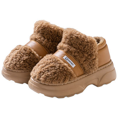 厚底增高棉拖鞋女款秋冬季保暖