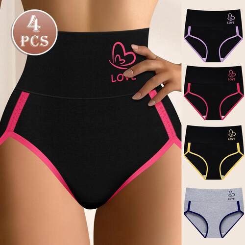 W 87183 Print Patchwork Hip Lift Briefs 印花拼接提臀三角内裤