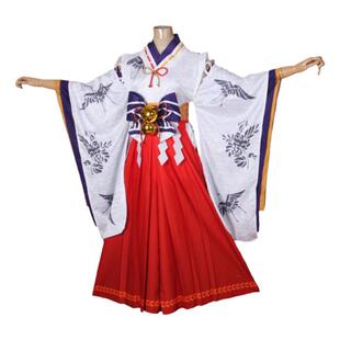 小五飘飘阴阳师COS 御馔津cos 新式神稻神巫女服假发头饰全套