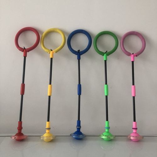 脚上溜溜球套脚闪光旋转跳女夜光甩的跳单环跳球甩圈儿童蹦蹦折叠