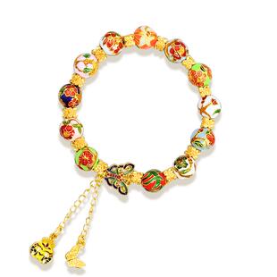 颜淡2026新款十二花神手链女景泰蓝中式国风文玩手串生肖珐琅首饰