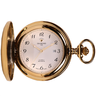 上海钻石牌全自动机械怀表夜光日历男款复古翻盖女士护士挂表手表