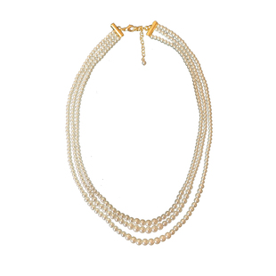 「老友记」瑞秋同款 法式复古高级感强光三层施家珍珠项链/锁骨链