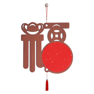2026年马年新中式万年红洒金木质镂空挂件仿古宣纸卡纸空白福字书法斗方手写对创意灯笼新年春节过年装饰古风