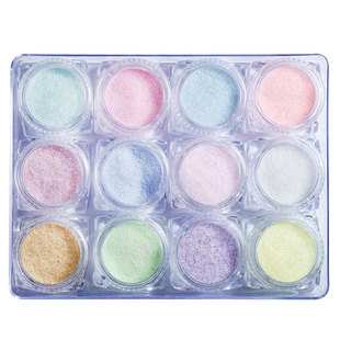 美甲网红毛呢粉 糖衣粉12色闪粉七彩矿沙粉砂糖粉饰品指甲装饰