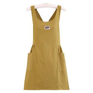 时尚棉布围裙女厨房家用做饭宽松交叉背带年轻洋气耐脏韩版工作服