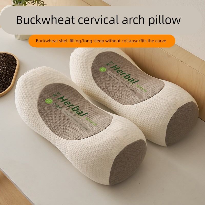 荞麦壳枕头圆柱支撑睡觉枕芯颈椎反弓护颈家用成人学生宿舍午睡枕