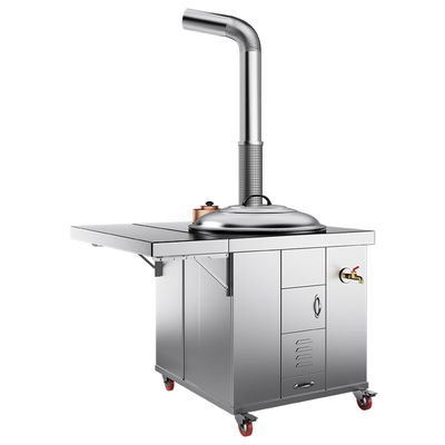 新款柴火灶农村家用烧木柴无烟户外炉灶不锈钢可移动大铁锅土灶台