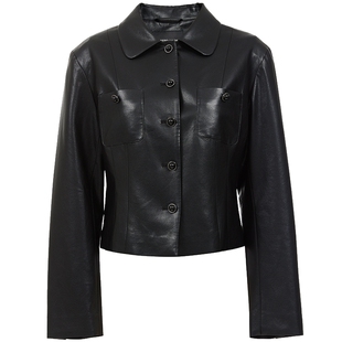 Vero Moda夹克2025秋季新款PU仿皮翻领短外套百搭时尚325317025