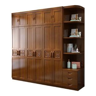 实木衣柜原木全实木现代简约家用卧室经济型收纳衣柜出租屋大衣橱