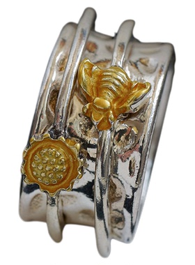 蜜蜂古着vintage复古戒指