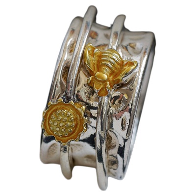 蜜蜂古着vintage复古戒指