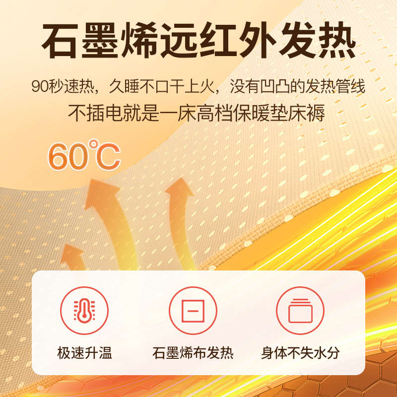艾犇石墨烯远红外24V电热毯单人电褥子热敷加热床垫褥车载户外毯