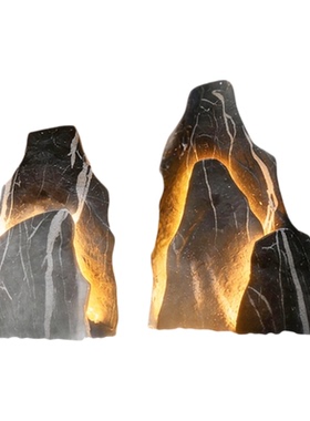 高端仿真石头发光造景园林配件商业景观美陈假山落地组合摆件装饰