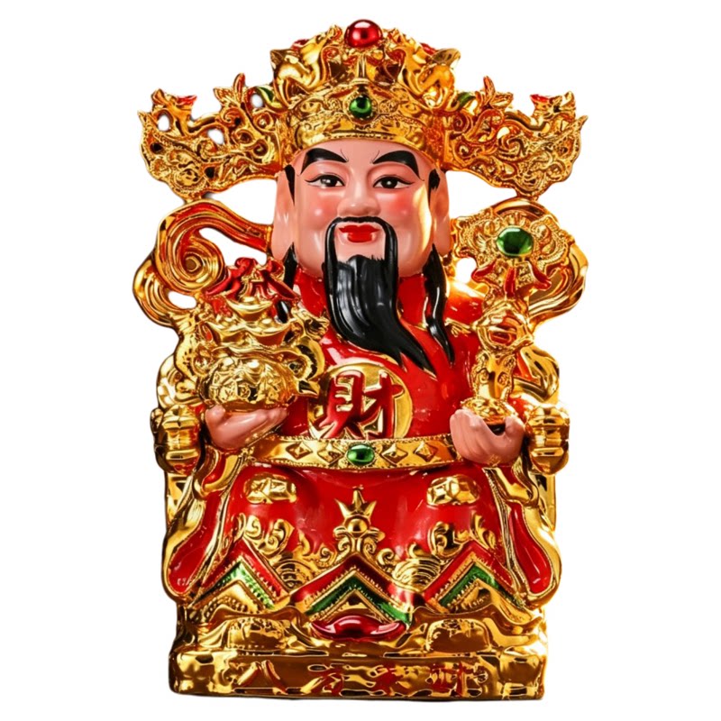 中式财神爷家用客厅供奉佛像店铺开业乔迁文财神像招财陶瓷摆件