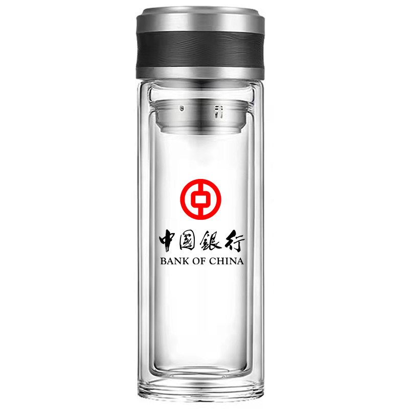 双层玻璃杯定制logo广告礼品杯
