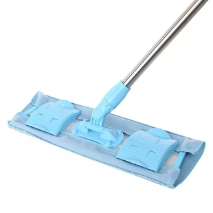 妙洁多功能夹布拖平板拖把超市同款夹固式木地板干湿地拖不锈钢杆