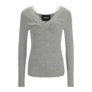 【马秋元同款】ARTE PURA25秋冬新款假两件蕾丝边针织打底上衣女