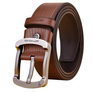 七匹狼男士皮带真皮针扣腰带男款年轻人休闲牛皮2025新款正品裤带