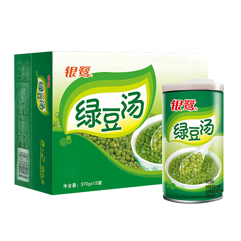 银鹭绿豆汤370g*12罐粥消暑解渴