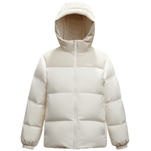 FILA斐乐儿童羽绒服女童2025年冬季新款连帽保暖外套宝宝面包服潮