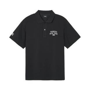 24新款MLB情侣短袖男女复古字母刺绣休闲polo衫运动T恤3APQV0243