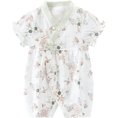 木生棉女宝宝夏季薄款睡衣家居服
