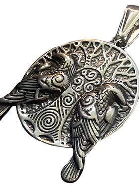 奥丁乌鸦-古法钛钢男不掉色项链