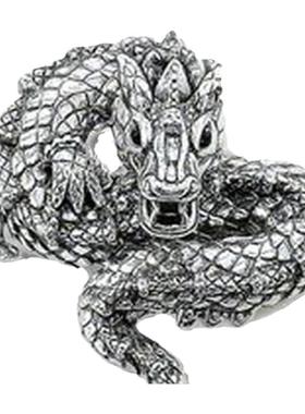 中国龙纯银黑色朋克风挂饰吊坠