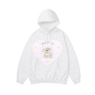 凡他姨【甜妹look】原创可爱poppy小狗印花卫衣连帽套头上衣加绒