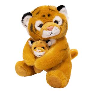 仿真小老虎公仔毛绒玩具可爱白虎手偶斜挎背包幼儿园早教儿童礼物