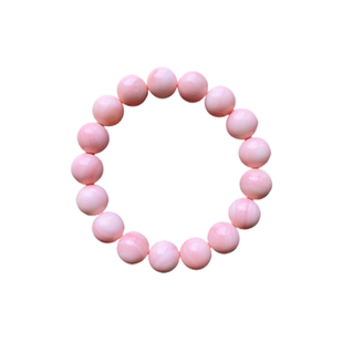 天然正品粉贝珊瑚贝手串女手链贝壳化石水晶宝石保真复古宫廷桃花