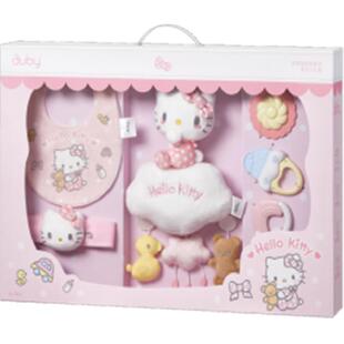 澳贝三丽鸥凯蒂猫大耳狗安抚新生儿礼盒牙胶摇铃男女款宝宝礼物