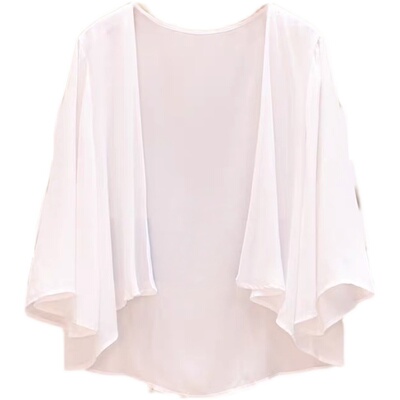 女夏季雪纺薄短款小外套坎肩开衫