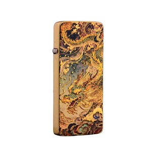 佐罗打火机新款卡片机纯铜二代青龙白虎超薄煤油打火机3D立体鎏金