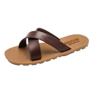 拖鞋男夏季外穿防水防滑防臭火云邪神实心轮胎一字拖软底沙滩凉鞋