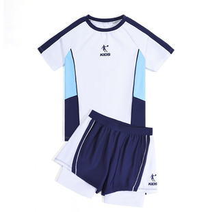 乔丹儿童泳衣男童中大童分体青少年男孩专业温泉短袖运动游泳套装