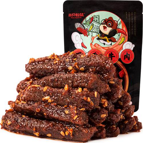 三只松鼠牛肉干蜀香牛肉牛肉片零食解馋熟食特产小吃夜宵出游