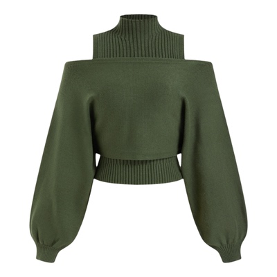 CIDER针织高领上衣&露肩灯笼袖上衣115047130