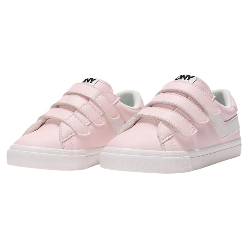 pony儿童板鞋男童女童春秋款软皮鞋面轻便魔术贴运动鞋防滑小白鞋