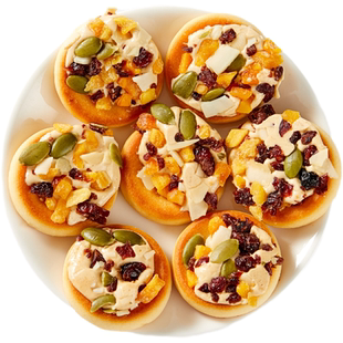 坚果披萨小饼巴旦木牛轧芝士海苔咸蛋黄夹心饼干零食办公室下午茶