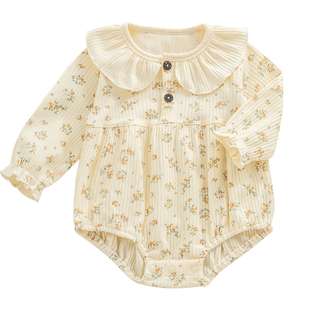 女婴秋套装包屁衣满月女宝宝衣服百日宴女孩长袖小月龄公主风a类